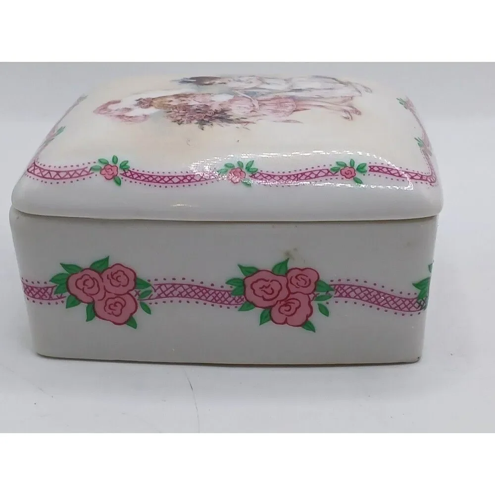 Vintage 1990 Playing Bridesmaid H1364 Maud Humphrey Bogart Trinket Box New Boxed